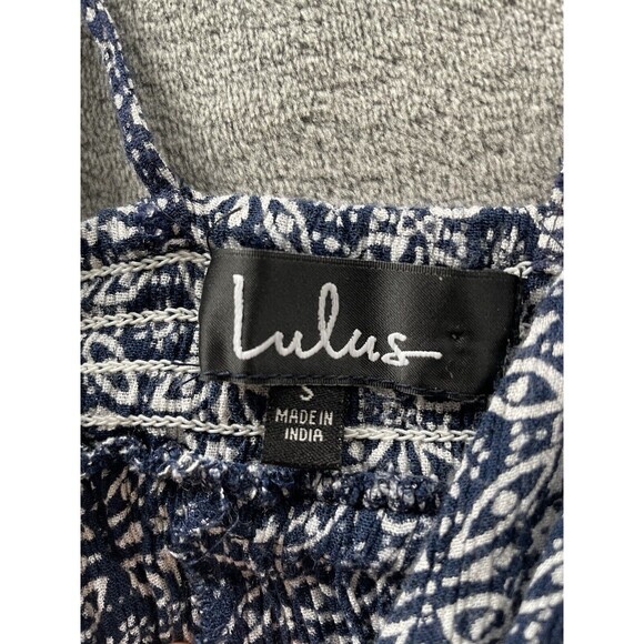 Lulus Maxi Dress Small Blue Field Day Spaghetti Tie-Straps Resort Beach Boho - Picture 10 of 12